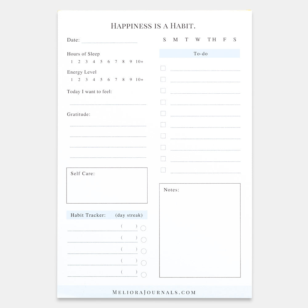 Daily Wellness & Productivity Notepad