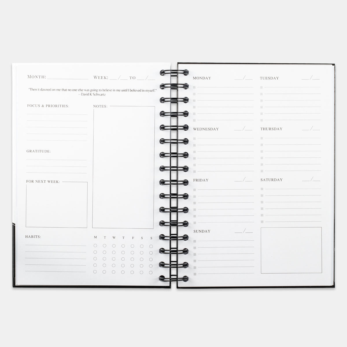 Undated Weekly Workbook - Black