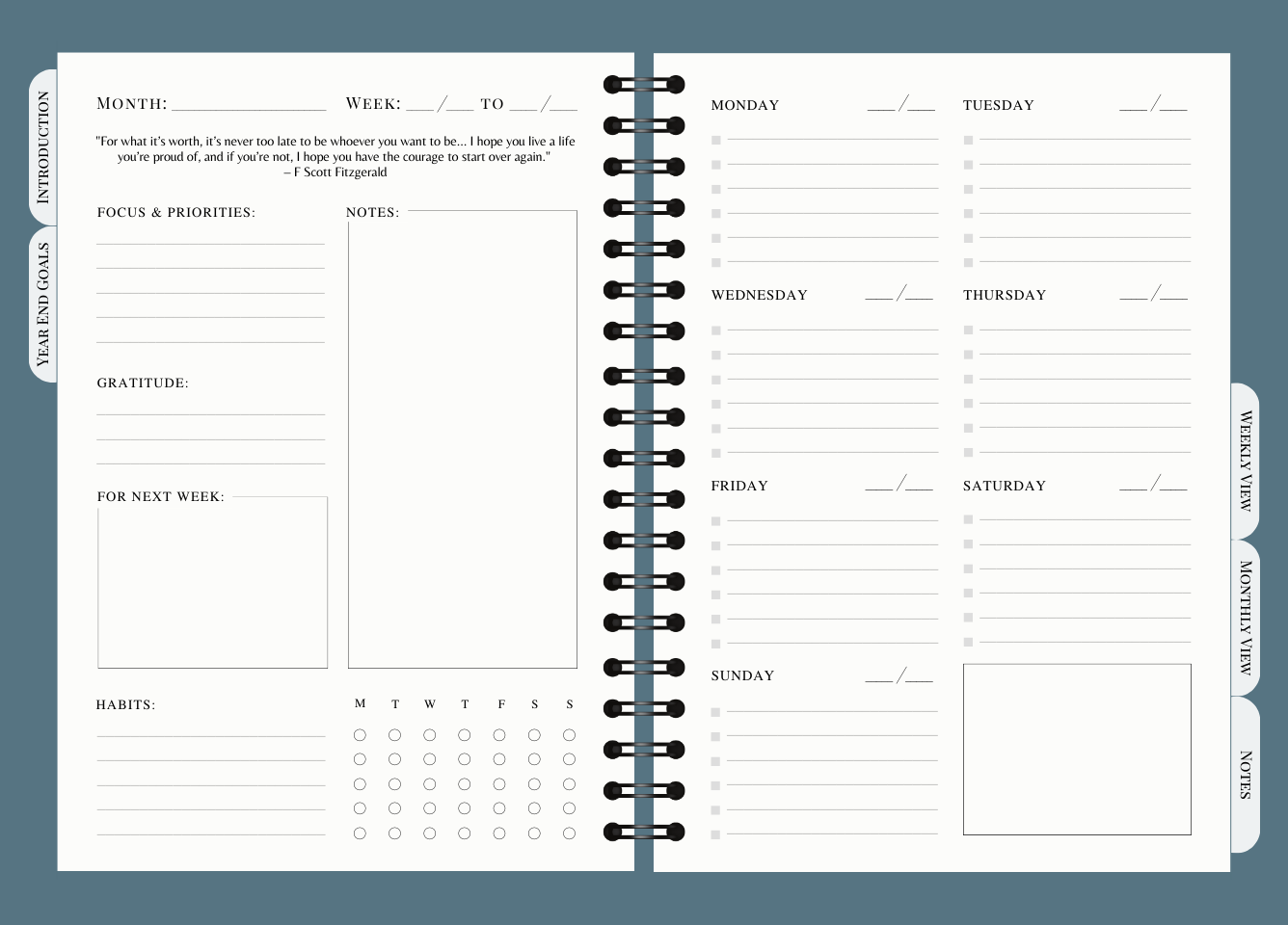 Digital Undated Weekly Workbook